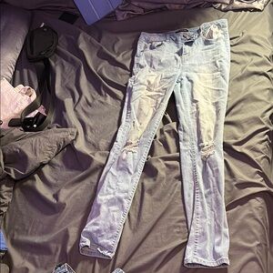 Light Blue Distressed Women's Jeans